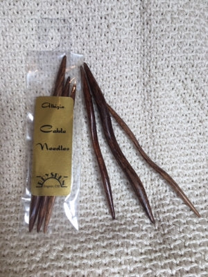 Albizia Wooden Cable Needle Set