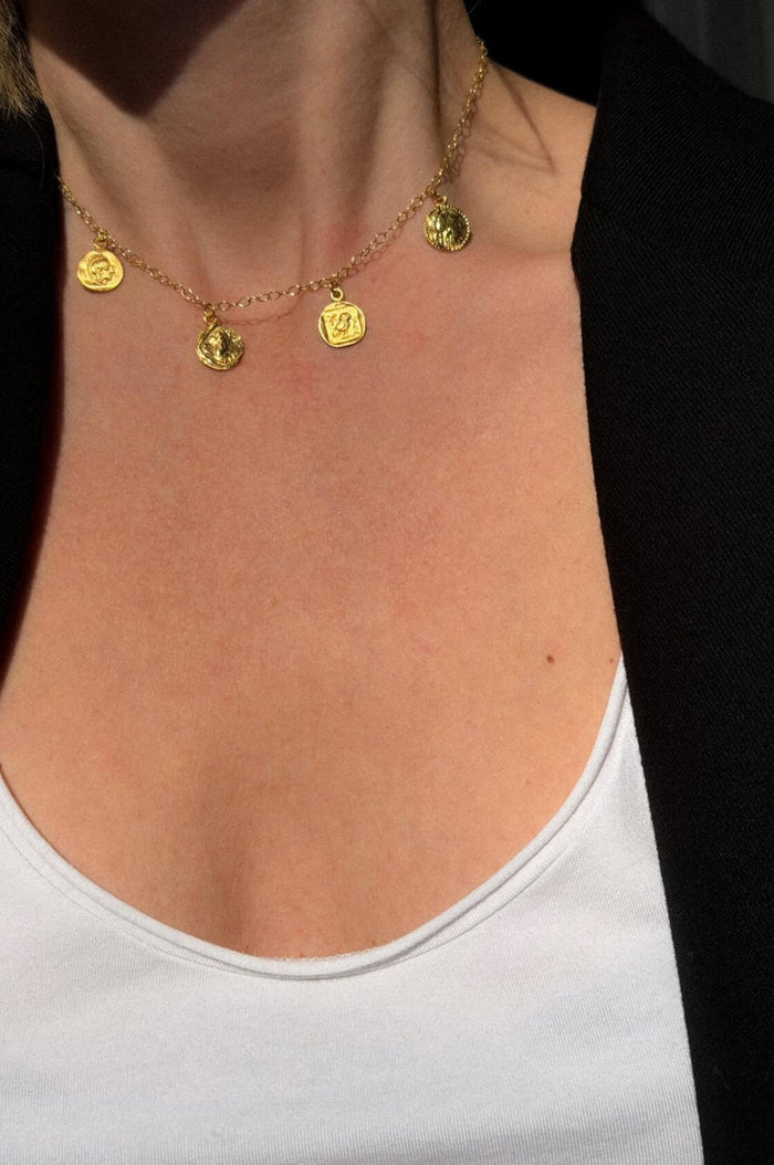 Athinules Charm Gold Necklace