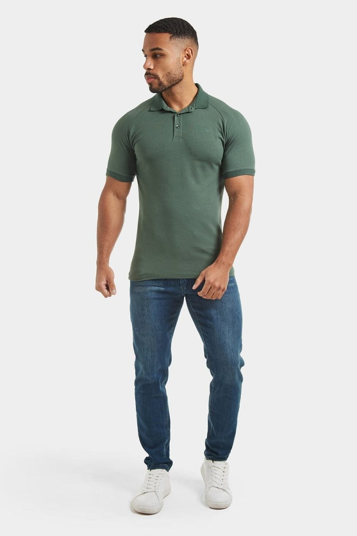 Athletic Fit Polo Shirt in Dark Khaki - TAILORED ATHLETE - USA