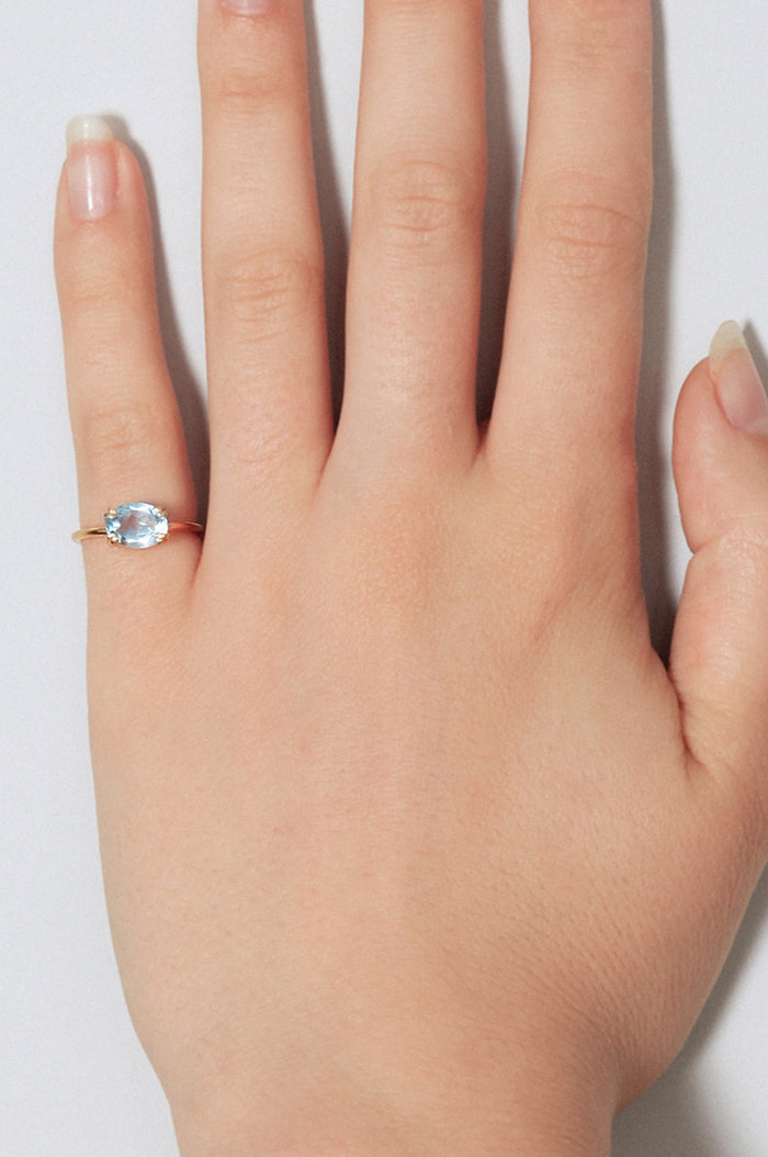 Blue Topaz Gold Ring