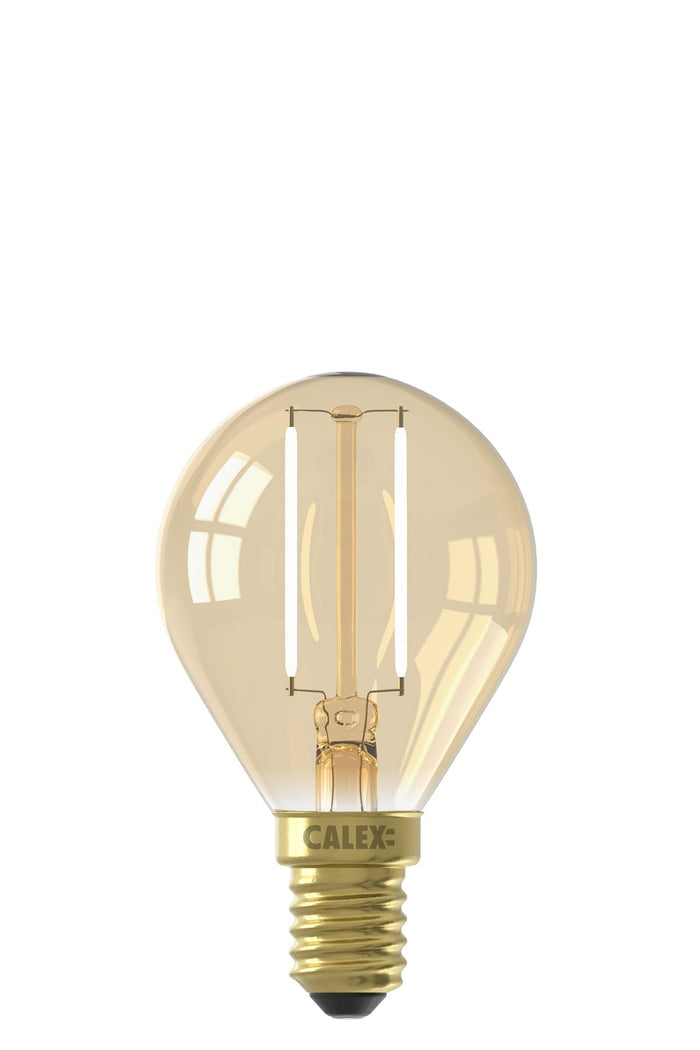 Calex Warm Filament LED Lamp - E14 - P45 - Gold - 2W
