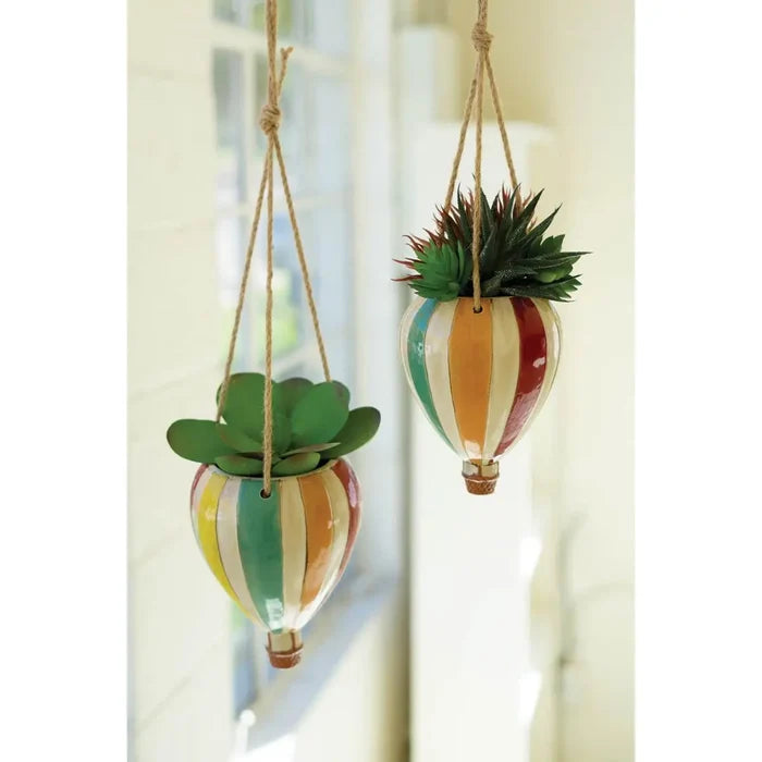 Ceramic Hot Air Balloon Hanging Planter