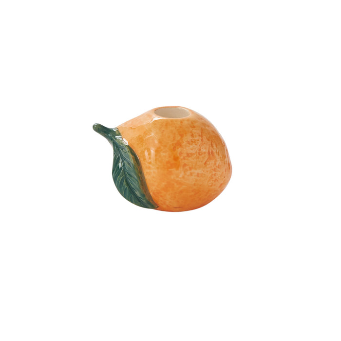 Ceramic Orange Taper Candle Holder