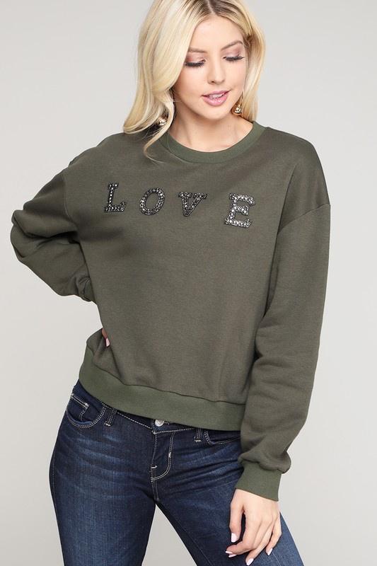 Chel's LOVE Rhinestone Top