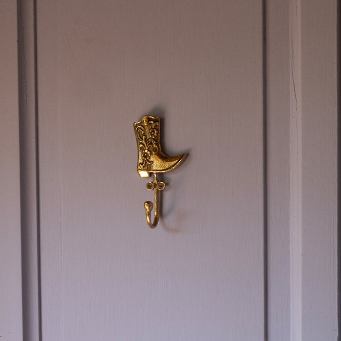 Cowboy Boot Wall Hook - Recycled Brass