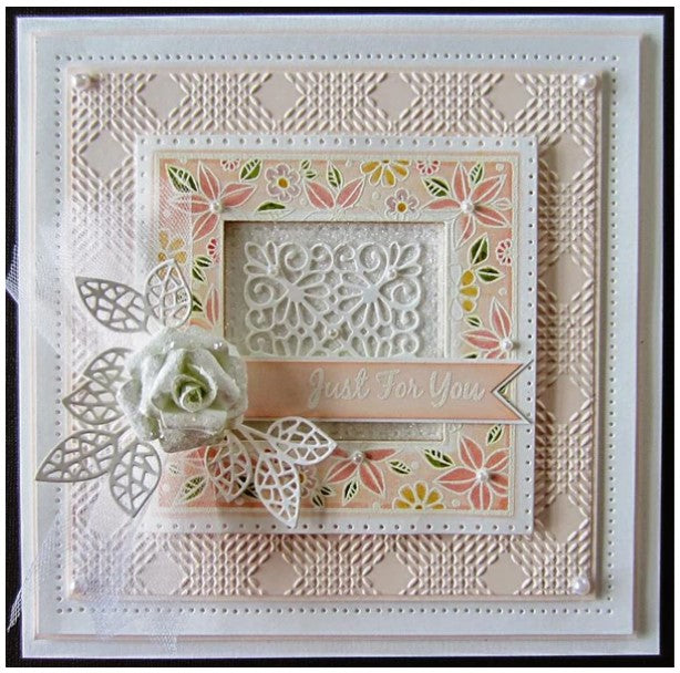 Creative Expressions - Foam Mounted Cling Stamps - Floral Doodle Square. Available at Embellish Away located in Bowmanville Ontario Canada. Card design by brand ambassador.