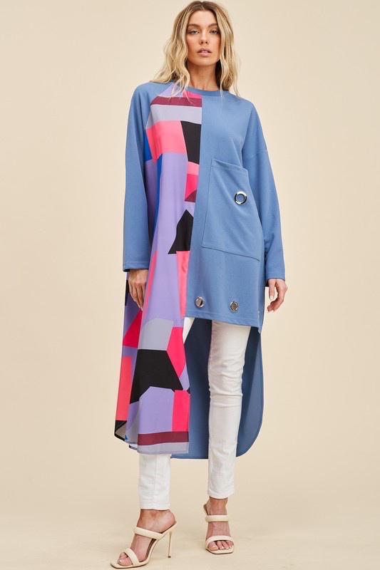 Crowned Geometric Asymmetrical Dress