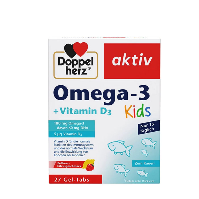 Doppelherz Kids Omega-3 DHA + Vitamin D3 Brain & Bone Development Jelly Chews