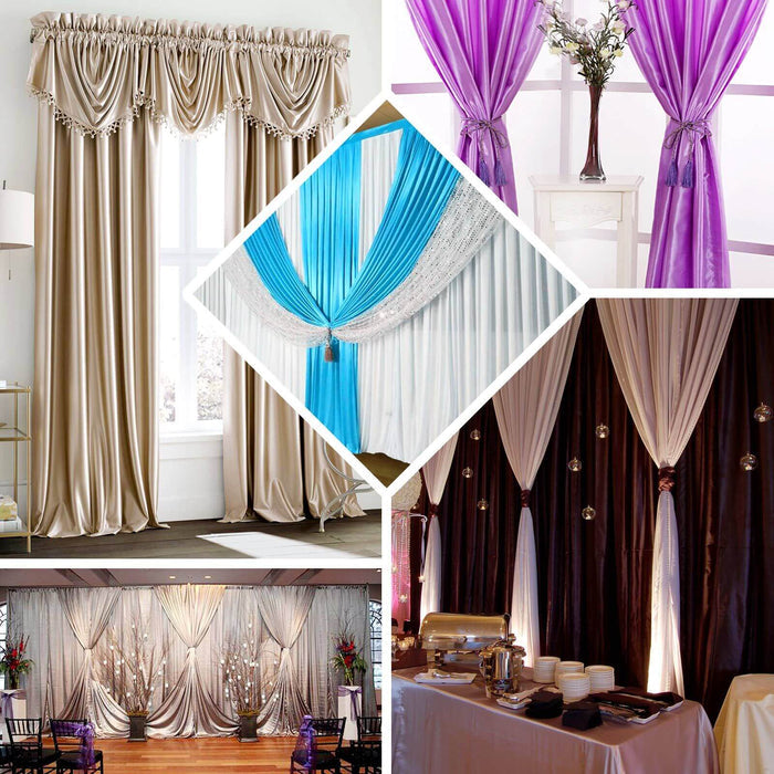 Elegant drapery styles in various colors and textures for home decor inspiration.