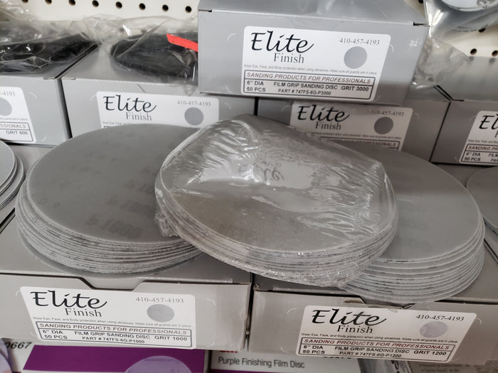Elite Finish Disc 6'' Gripon 2000 Grit Sandpaper 25 pack Wet or Dry