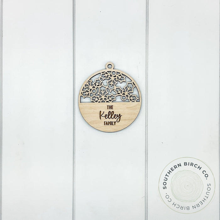 Engraved Name Ornament (Holly)