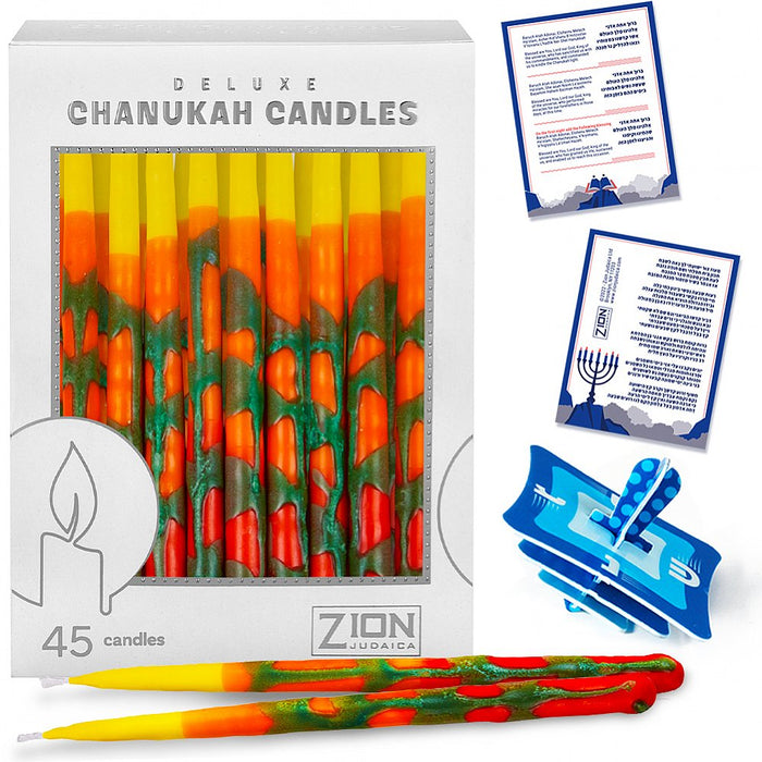 Fire Colored Hanukkah Candles