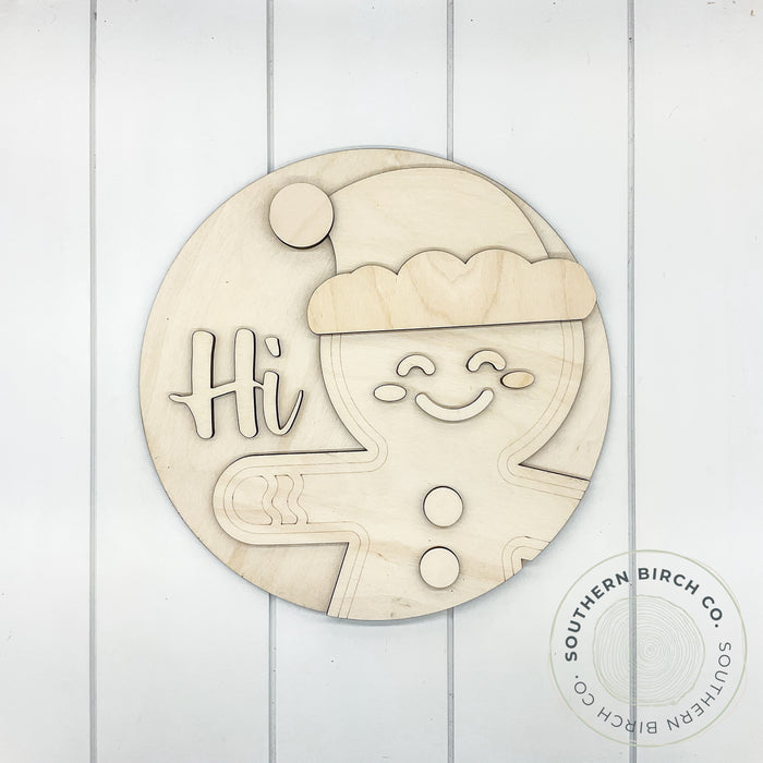 Gingerbread Man 3D Round Blank