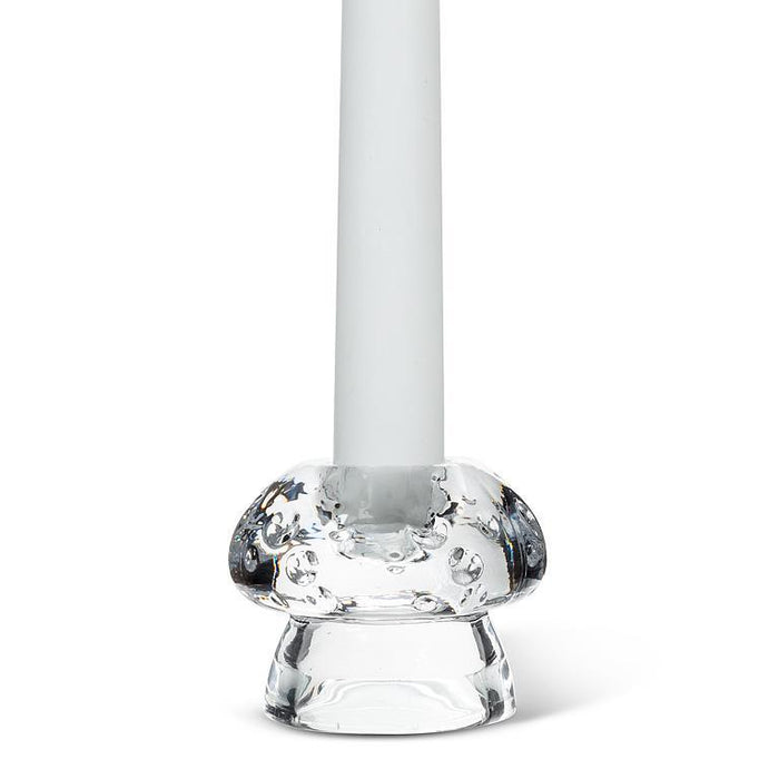 Glass Mushroom Taper Candle Holder