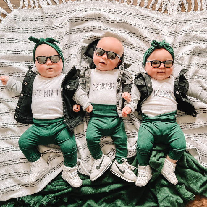Hunter Green Ribbed Headbands