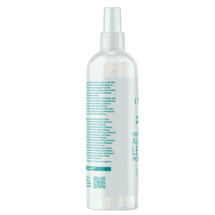 Inahsi Pamper My Curls All-In-One Leave-In Moisture Mist bottle with herbal ingredients for curl hydration and repair