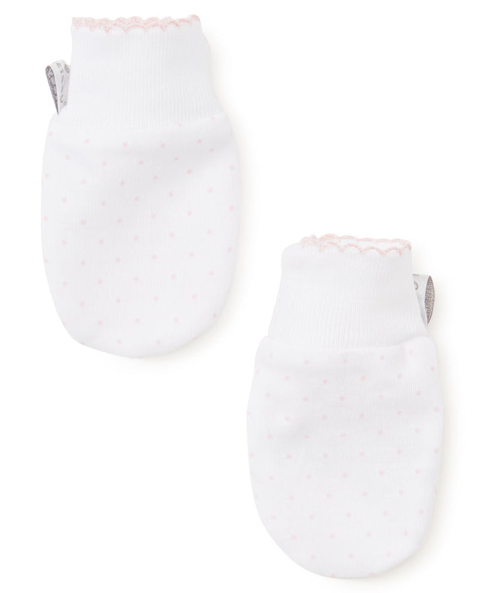 Kissy Kissy Dot Mittens White/Pink