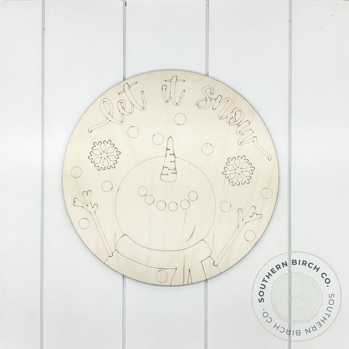 Let It Snow Etched Round Blank