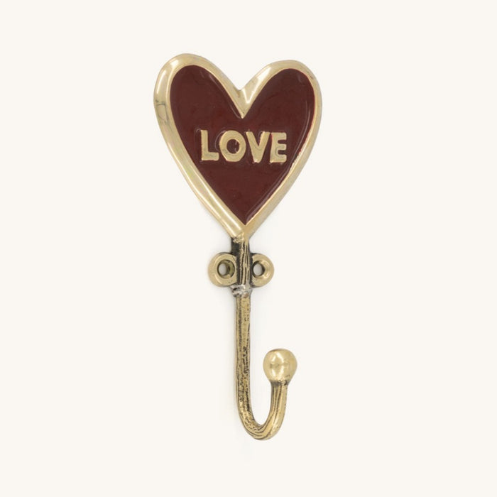 Love Wall Hook - - Recycled Brass