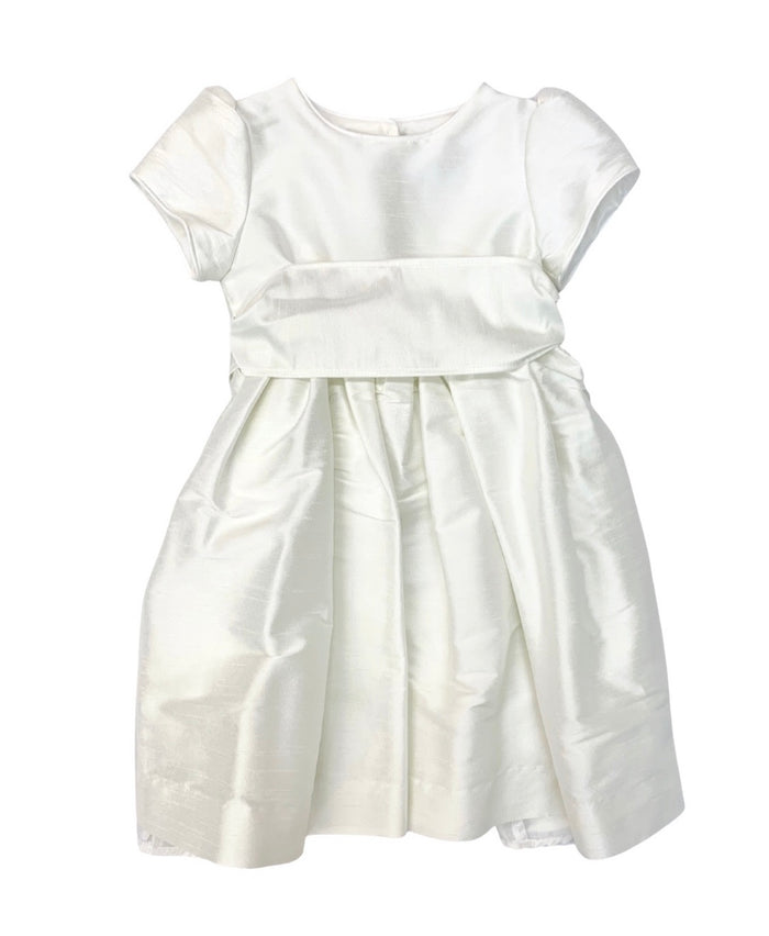 Maggie Breen Off White Poly Dupioni Dress w/ Sleeve
