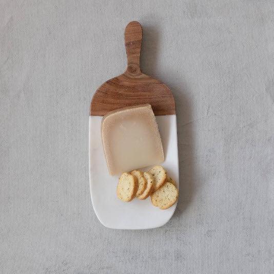 Marble Cheese/Cutting Board with Wood Handle