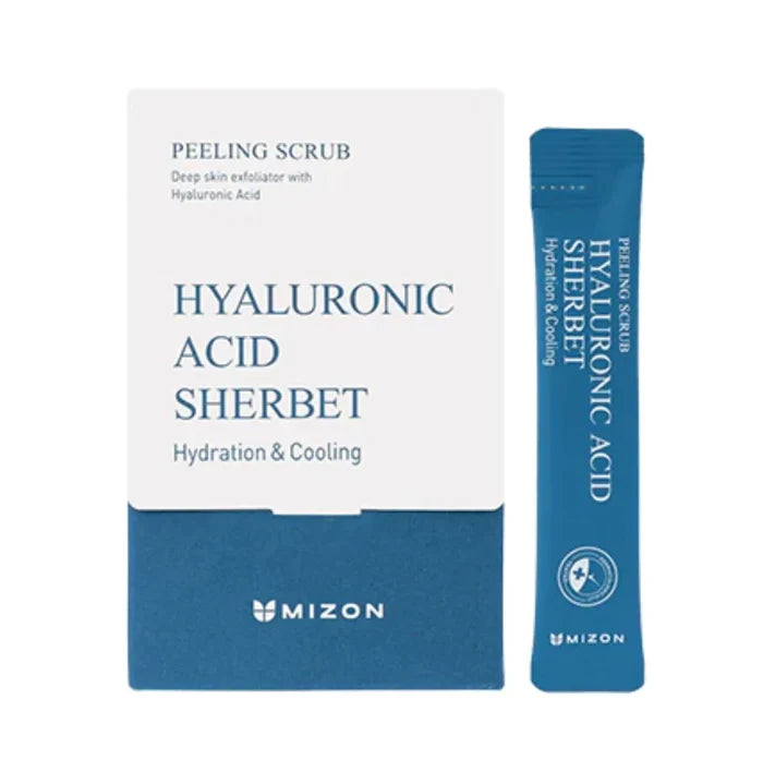 MIZON peeling scrub deep skin exfoliation with Hyaluronic acid sherbet hydration & cooling