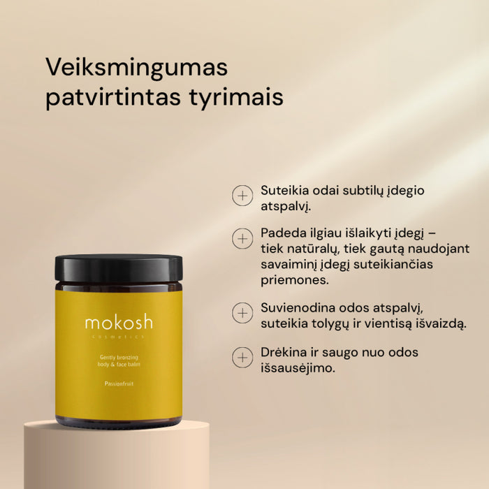 MOKOSH Passionfruit - švelniai bronzuojantis kūno ir veido balzamas