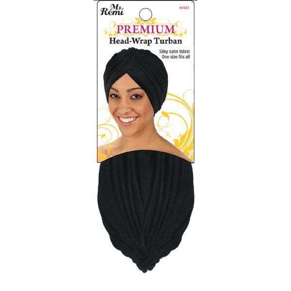 Ms. Remi Premium Deluxe Head Wrap Cap, 1 Count, Black