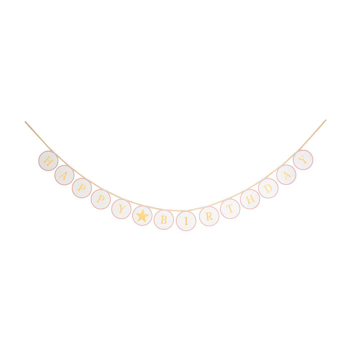 Mud Pie White/Pink Birthday Banner