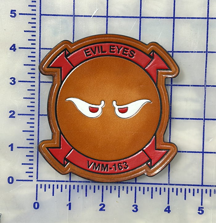 Officially Licensed USMC VMM-163 Evil Eyes Leather Patches