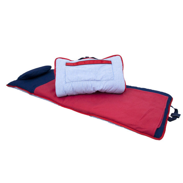 Oh Mint Navy/Red Seersucker Nap Roll
