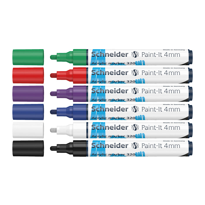Paint-It 320 Acrylic Markers 4mm, Wallet 6 pieces - Assorted