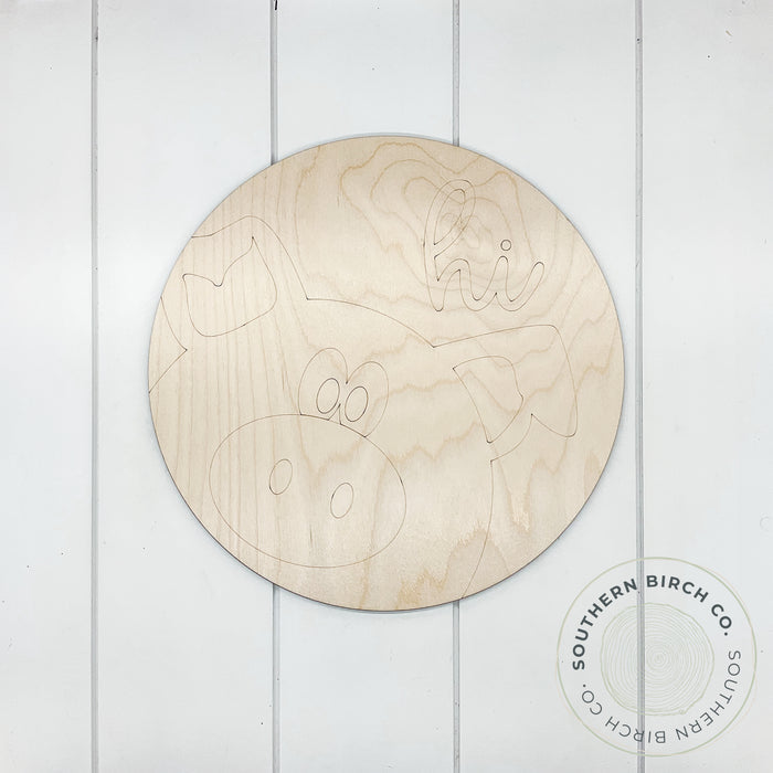 Pig Etched Round Blank