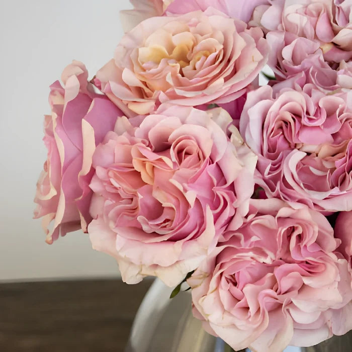 Powder Pink Garden Rose Bunch