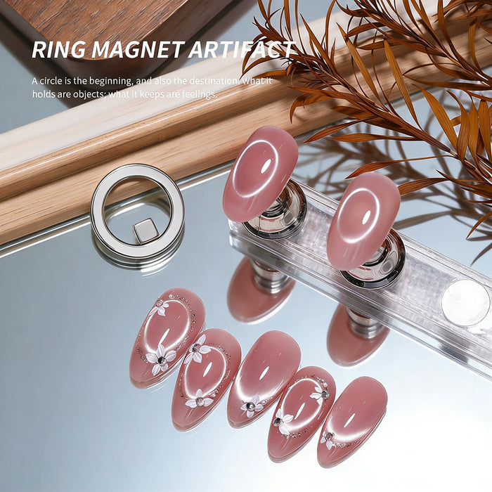 Ring Cat Eye Magnet - Silver Hollow Cat Eye Magnetic Wand for Cat Eye Gel Polish