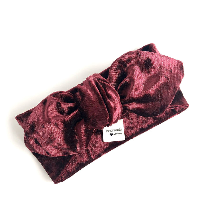 Rose, Green, Burgundy Velvet Headbands