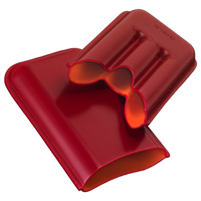 Siglo Vibrant Red Leather Cigar Case (3 Cigars)
