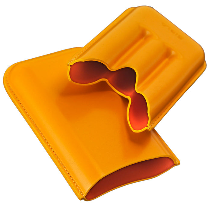 Siglo Vibrant Yellow Leather Cigar Case (3 Cigars)