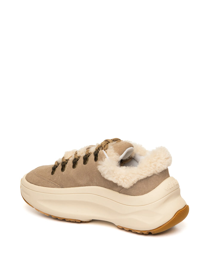 MOON BOOT Sneaker camoscio pelo sand 2490040 MOON247CITY-L003
