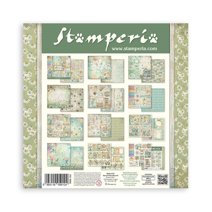 Stamperia - 12X12 Paper Pad - Daisy Art. 10 sheets. Available at Embellish Away located in Bowmanville Ontario Canada.