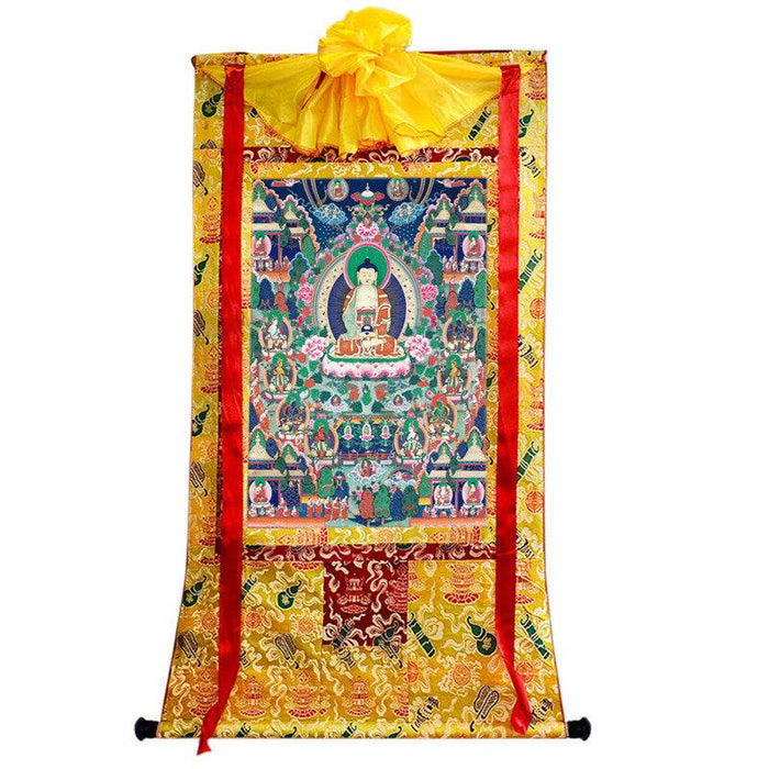 Sukhavati - Pure Land Image - Tibetan thangka painting, view 8