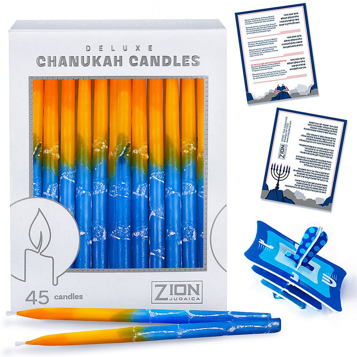 Sunkissed Tri-Colored Hanukkah Candles