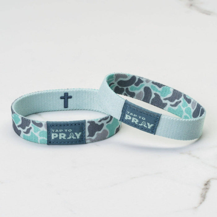 Tap To Pray® Wristband – River Rock Camo - Mint: Medium