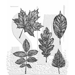 Tim Holtz - Cling Stamps - 7"X8.5" - Sketchy Leaves. Available at Embellish Away located in Bowmanville Ontario Canada.