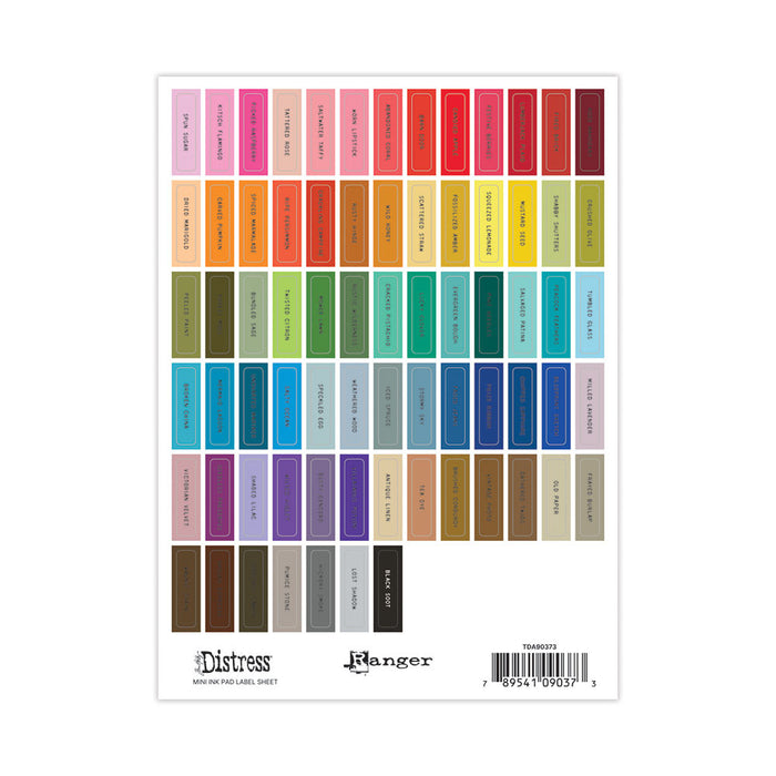 Tim Holtz - Distress Label Sheets - Mini Ink Pad - Black. Available at Embellish Away located in Bowmanville Ontario Canada.