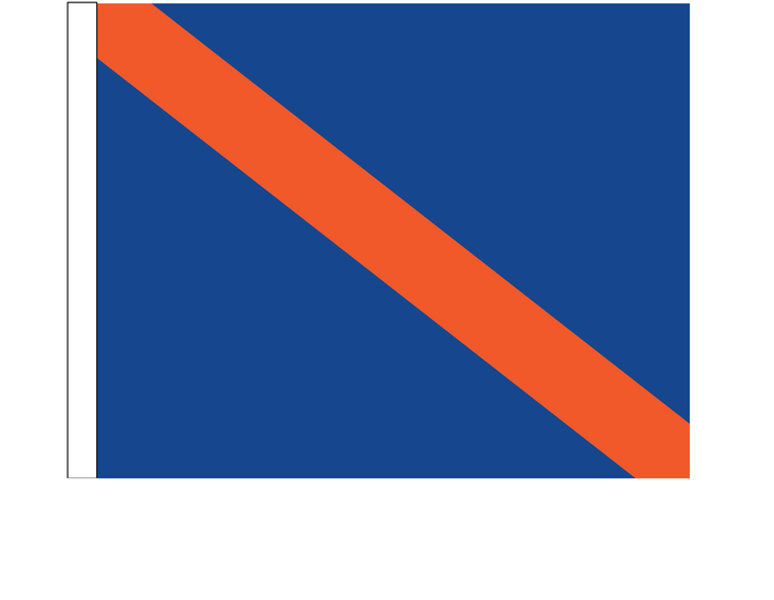 TrackFlag™ Printed Passing Professional Race Flag | Made in USA | Orange Stripe