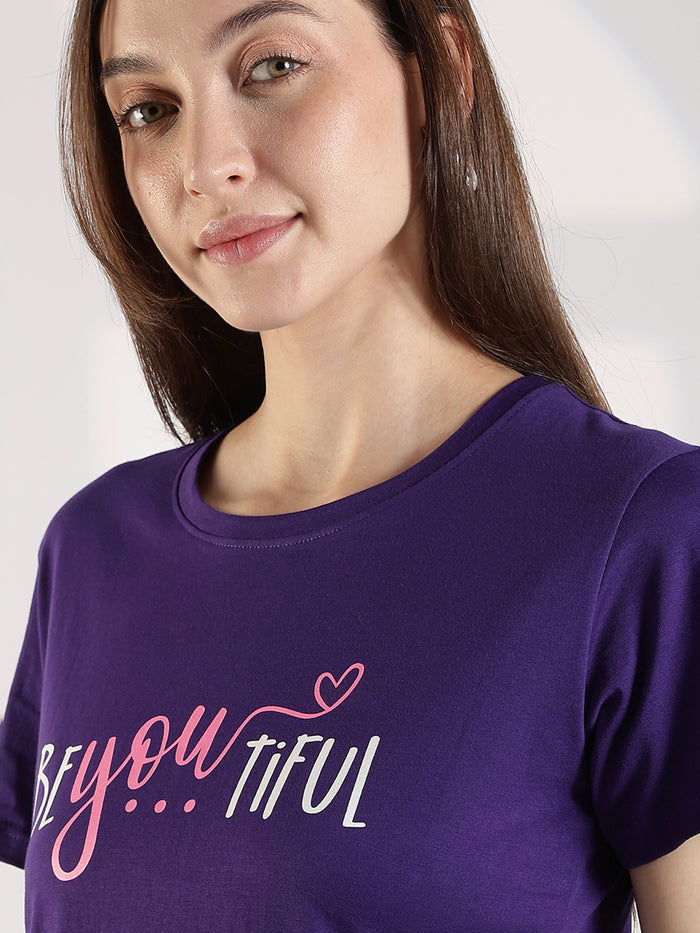 Violet soft hosiery cotton long t shirt for women