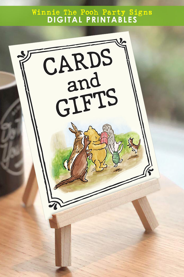 Winnie The Pooh Party Signs - Cards and Gifts