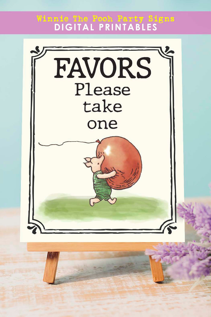 Winnie The Pooh Party Signs - Party Favors Sign