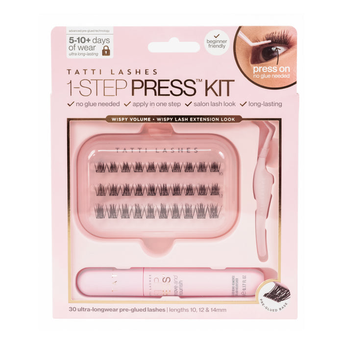 1-Step Press™ Pre-Glued Cluster Lash Kit (Includes Applicator & Remover)